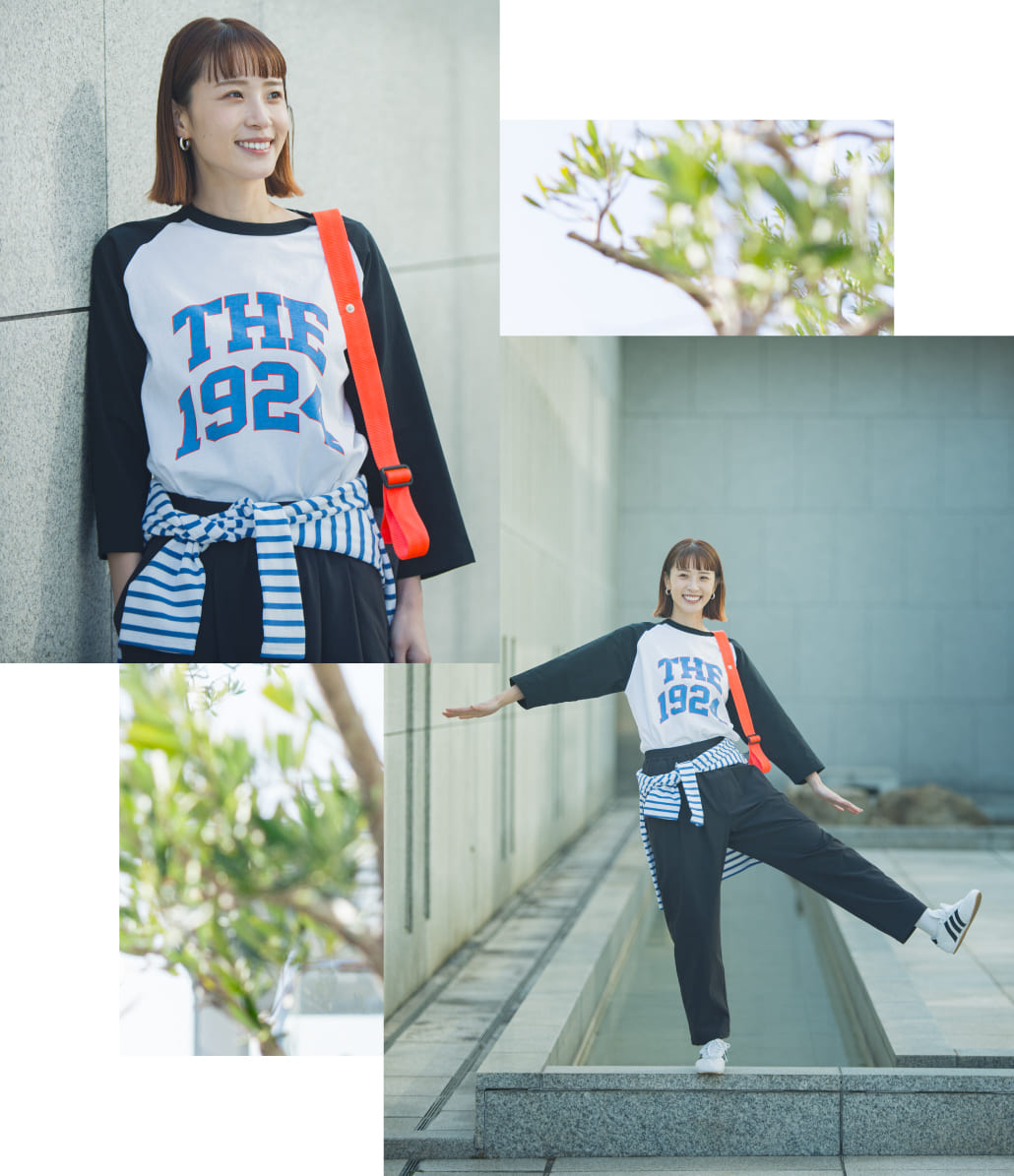 別注UNIVERSAL OVERALLとJULY NINEのコーディネート写真です。