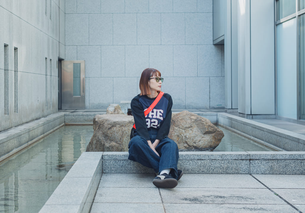 別注UNIVERSAL OVERALLとJULY NINEのコーディネート写真です。