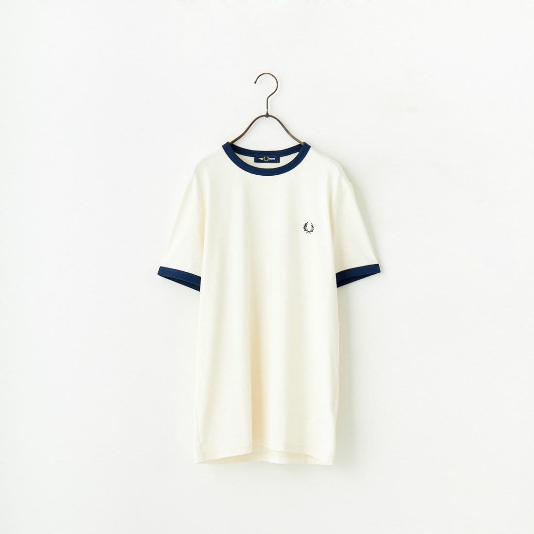 FRED PERRY [フレッドペリー] 別注 ワンポイントロゴ刺繍 ショートスリーブ リンガーTシャツ [M3519-JF]