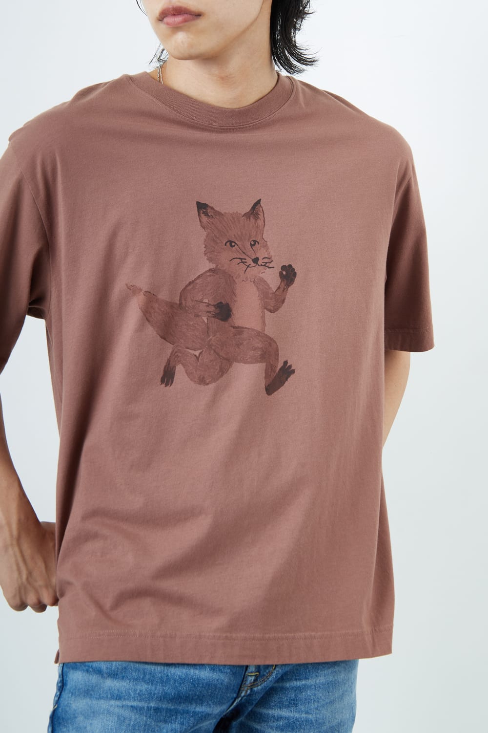 MAISON KITSUNE [メゾン キツネ] スピーディフォックスプリント オーバーサイズTシャツ [OM00109KJ0008]