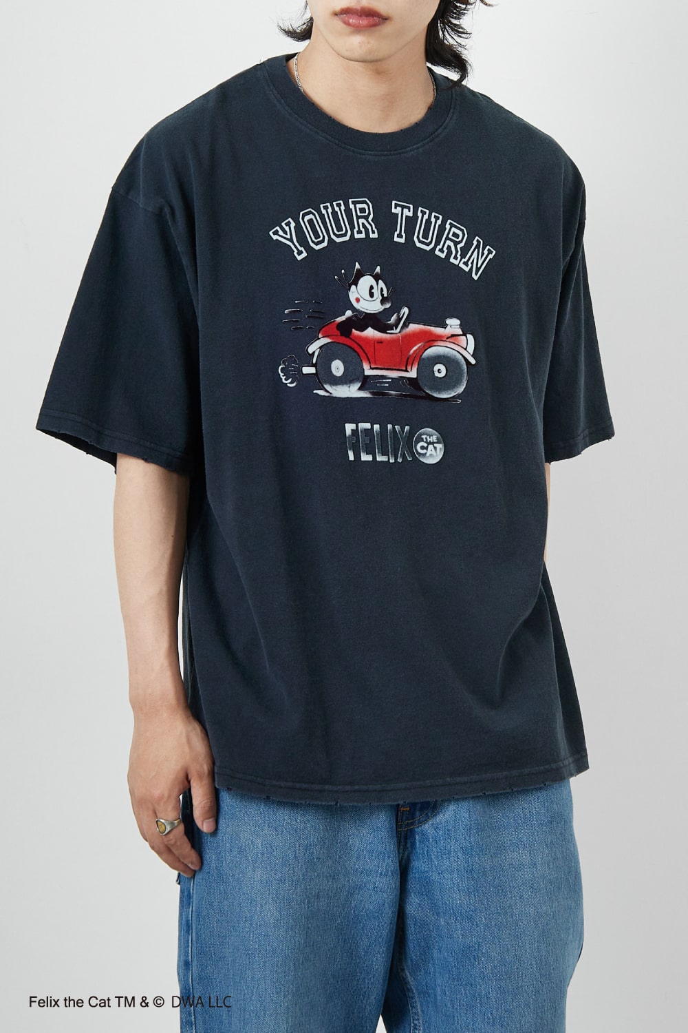 Jeans Factory Clothes [ジーンズファクトリークローズ] FILEX B ダメージキャラクターTシャツ [JFC-252-045]