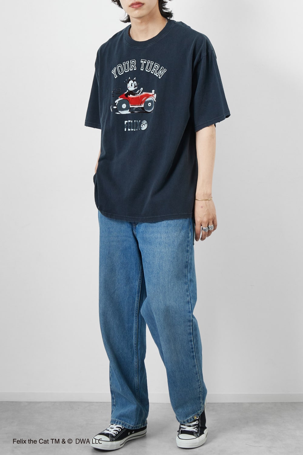 Jeans Factory Clothes [ジーンズファクトリークローズ] FILEX B ダメージキャラクターTシャツ [JFC-252-045]