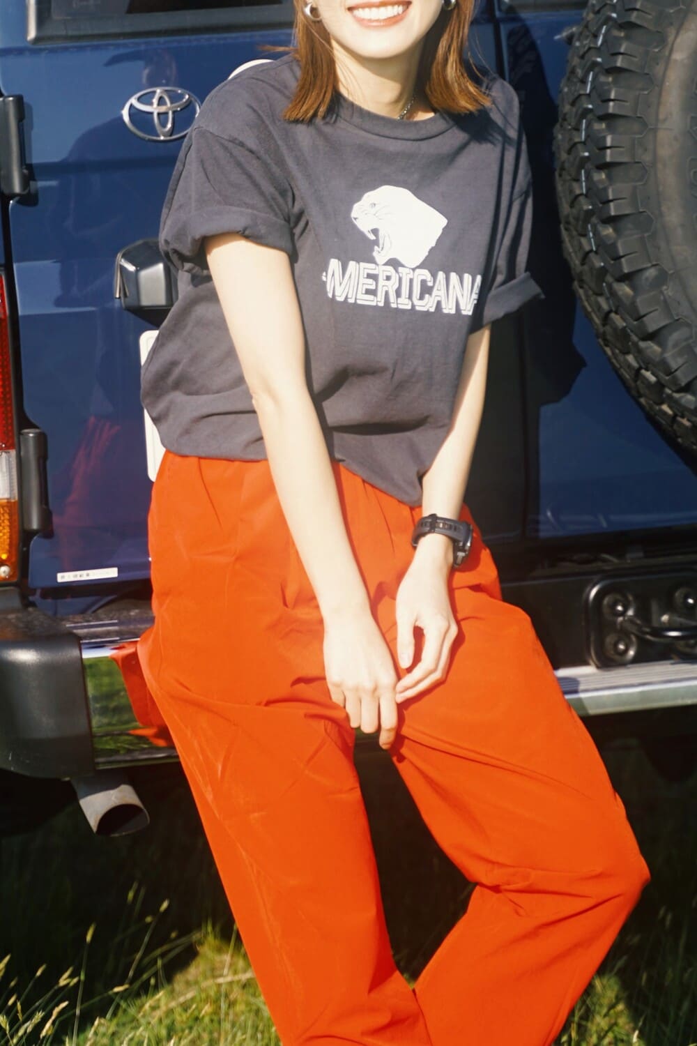Americana × JEANS FACTORY [アメリカーナ × ジーンズファクトリー] 別注 オゾンバイオ加工 ロゴプリントTシャツ [ASO-795-1-JF]