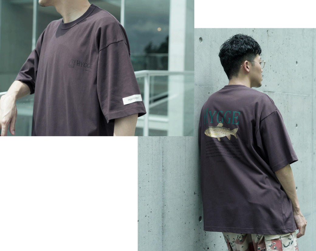 NORDISK [ノルディスク] 別注 HYGGE フィッシュバックプリントTシャツ [NU11502-JF]です。