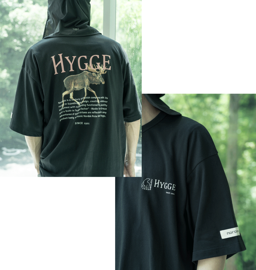 NORDISK [ノルディスク] 別注 HYGGE シカバックプリントTシャツ [NU11503-JF]です。