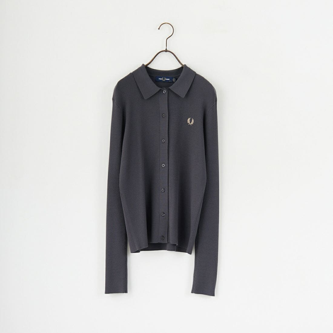 FRED PERRY [フレッドペリー] 別注 ワンポイントロゴ刺繍 リブニットポロシャツ [FPW-25A-009JF]