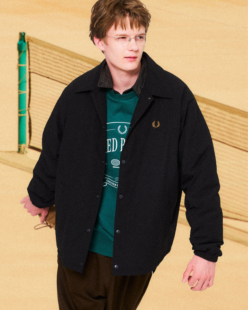 FRED PERRY [フレッドペリー] 別注 パデッドボタンスルージャケット [FPM-25A-23JF]です。