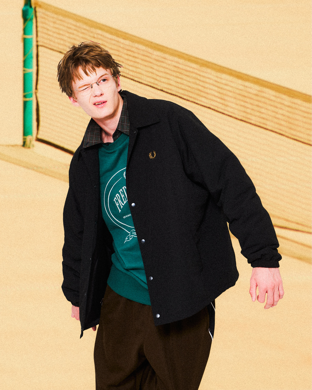 FRED PERRY [フレッドペリー] 別注 パデッドボタンスルージャケット [FPM-25A-23JF]です。