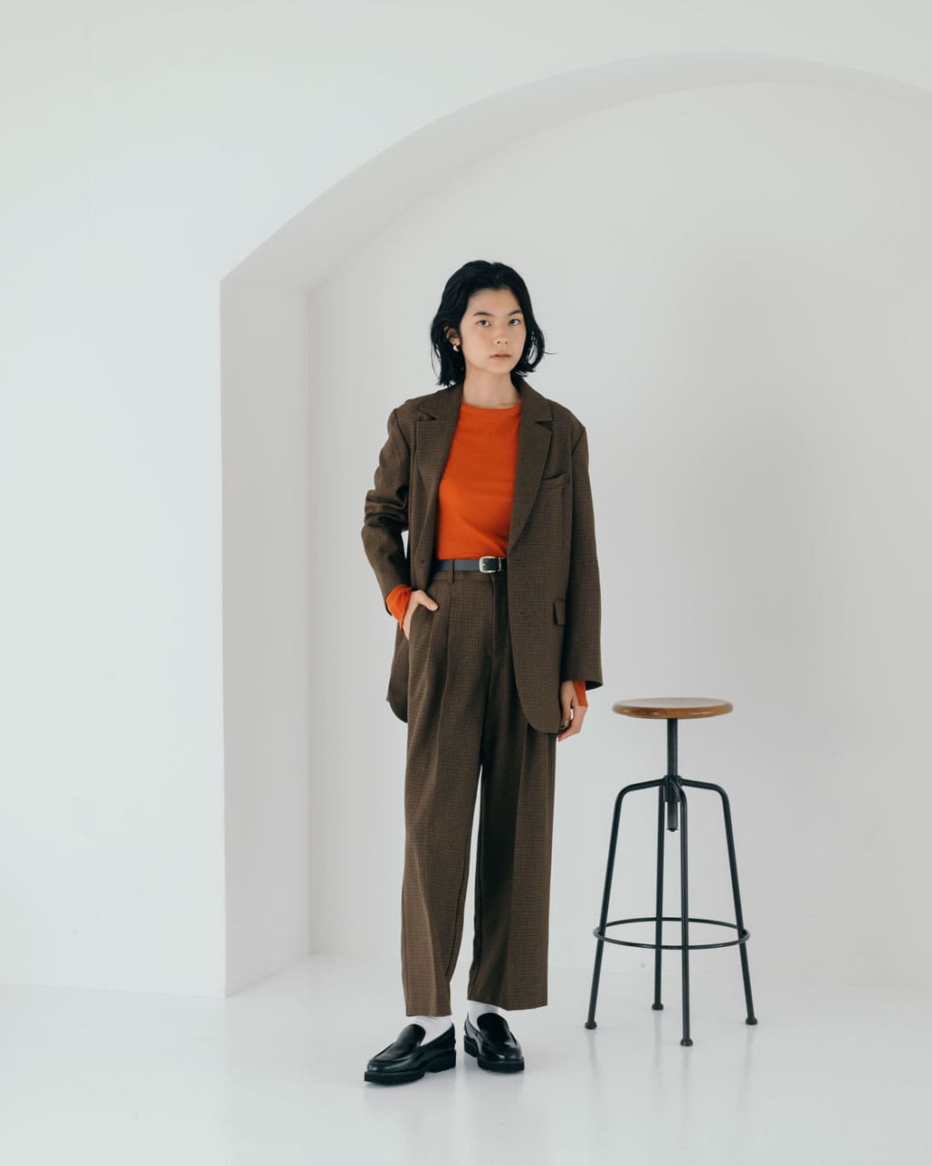 USINE [ユジーヌ] イージーケアウールライクジャケット [21256062]とイージーケアウールライク 2タックワイドパンツ [21256060]