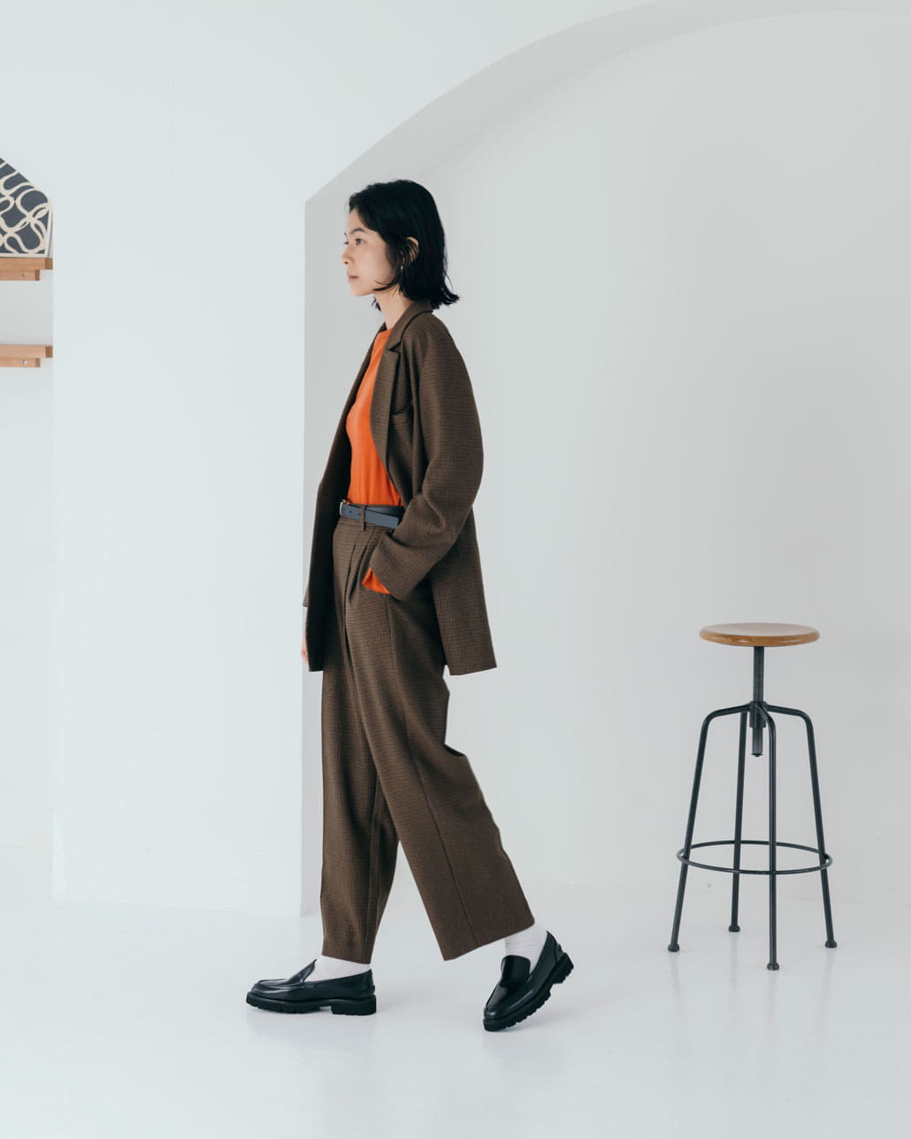 USINE [ユジーヌ] イージーケアウールライクジャケット [21256062]とイージーケアウールライク 2タックワイドパンツ [21256060]