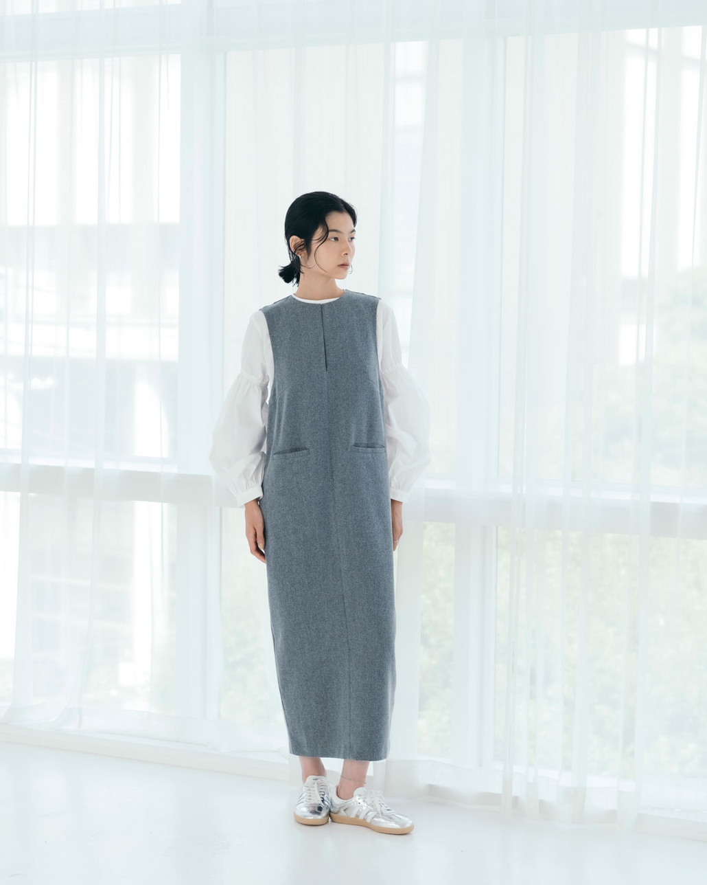 USINE [ユジーヌ] イージーケアキーネックジャンパースカート [21256063]