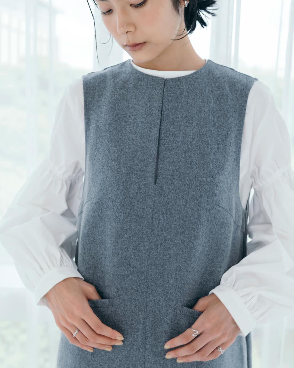 USINE [ユジーヌ] イージーケアキーネックジャンパースカート [21256063]