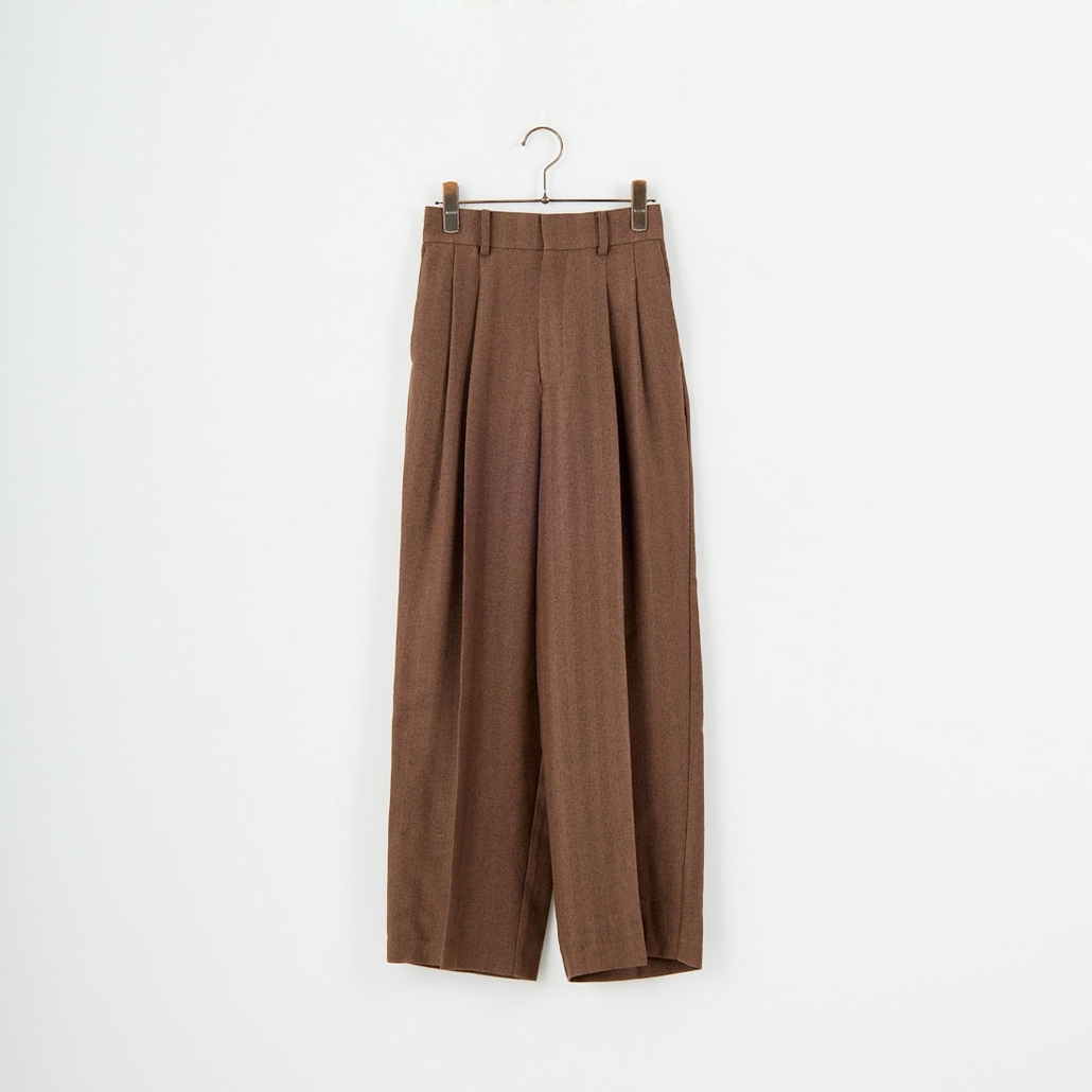 USINE [ユジーヌ] イージーケアウールライク 2タックワイドパンツ [21256060]