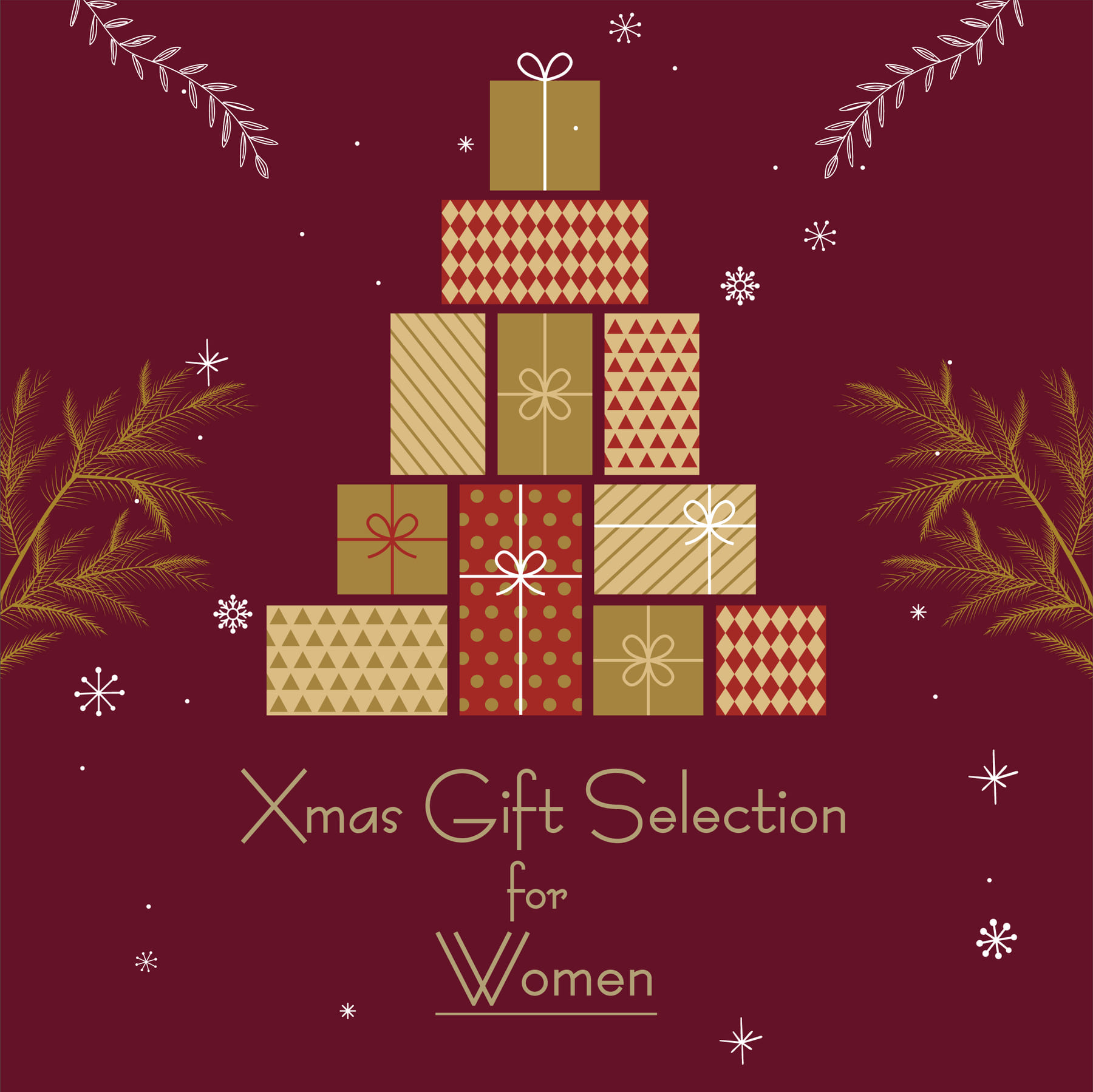 クリスマスギフトセレクション for WOMEN特集バナーです。
