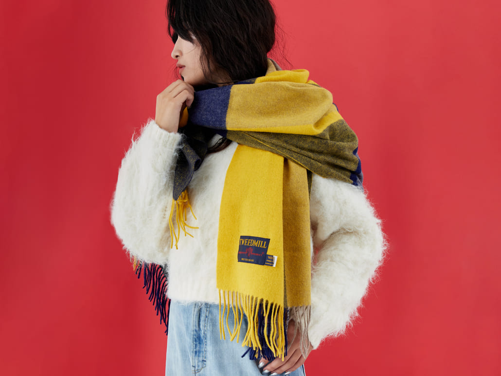 TWEED MILL [ツィードミル] 大判ストール [70-190-WP]