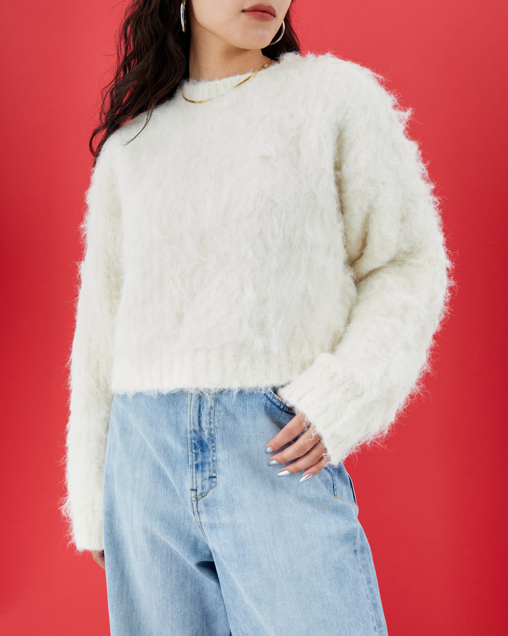 Noir Fabrik [ヌワールファブリック] シャギーニットプルオーバー [12600-WG]