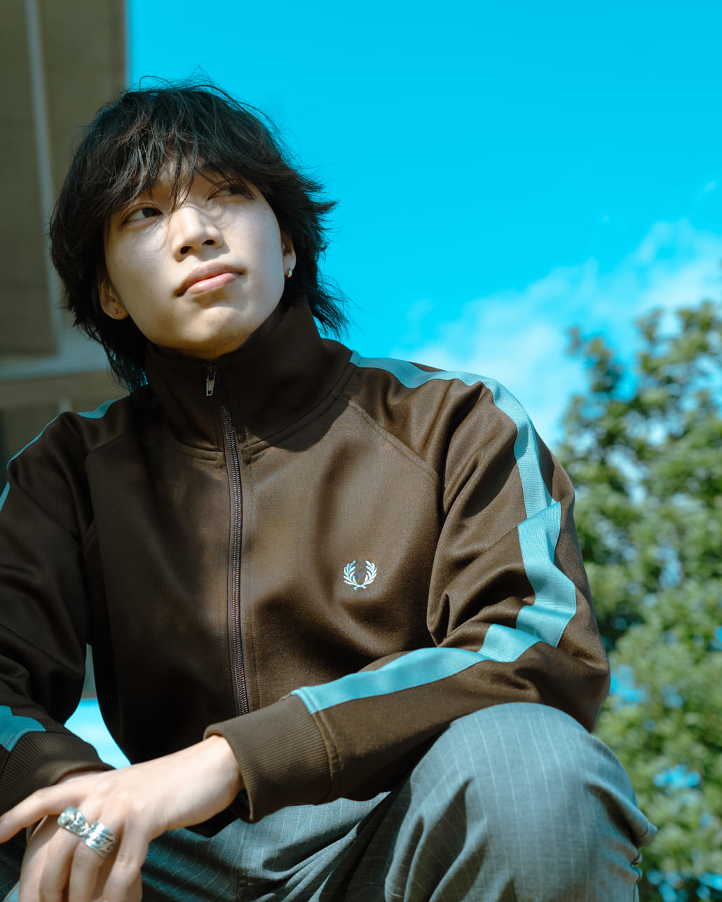 FRED PERRY [フレッドペリー] 別注 配色ライン トラックジャケット [FPM-25A-029JF]です。