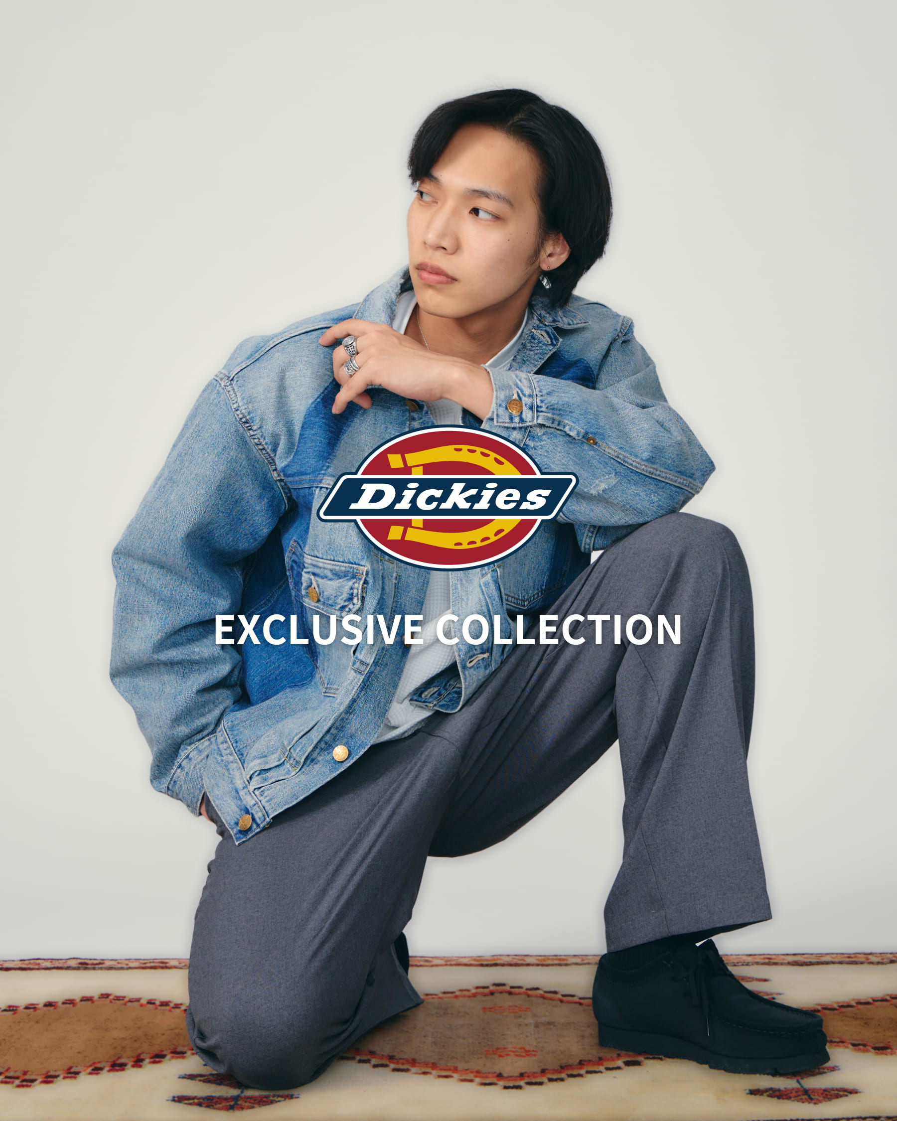 DICKEIS（ディッキーズ）レトロな表情と快適さを両立する別注パンツのバナーです。