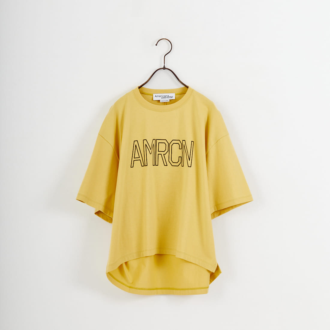 Americana × JEANS FACTORY [アメリカーナ × ジーンズファクトリー] 別注 AMRCN ショート丈フロッキープリントTシャツ [ASO-M-851-1-JF]