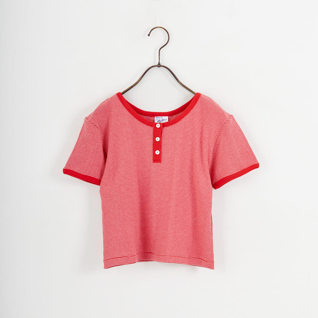 Robert P.Miller [ロバートピーミラー] 別注 クロップド丈 ボーダーヘンリーネックTシャツ [RM261-2265IN-JF]