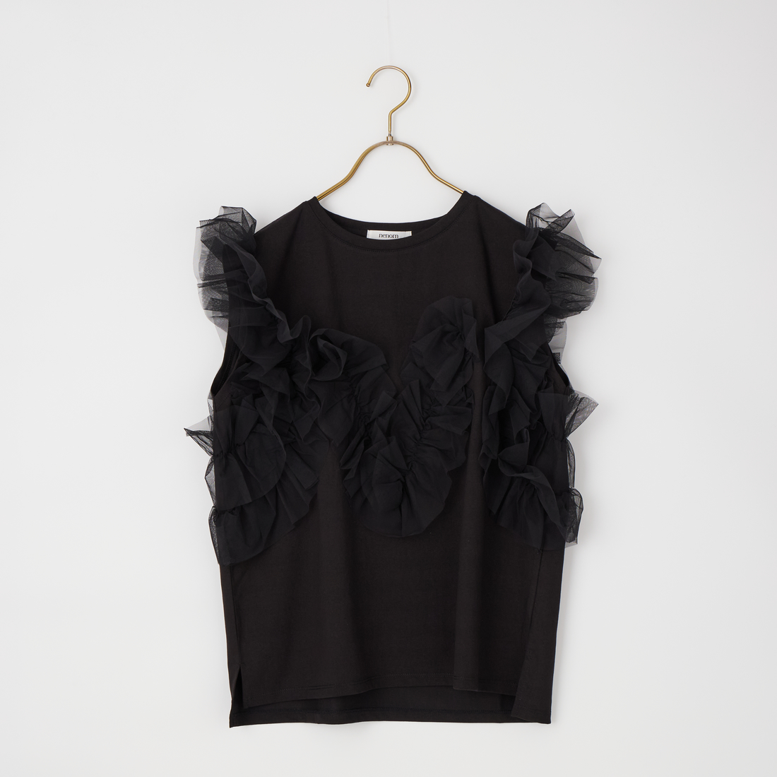nenom [ネノム] マルチWAY チュールフリルドッキングノースリーブTシャツ [NE25112033]