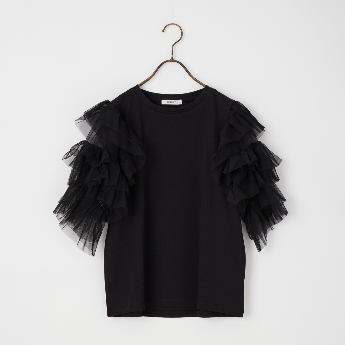 nenom [ネノム] 袖チュールドッキングショートスリーブTシャツ [NE26322006]