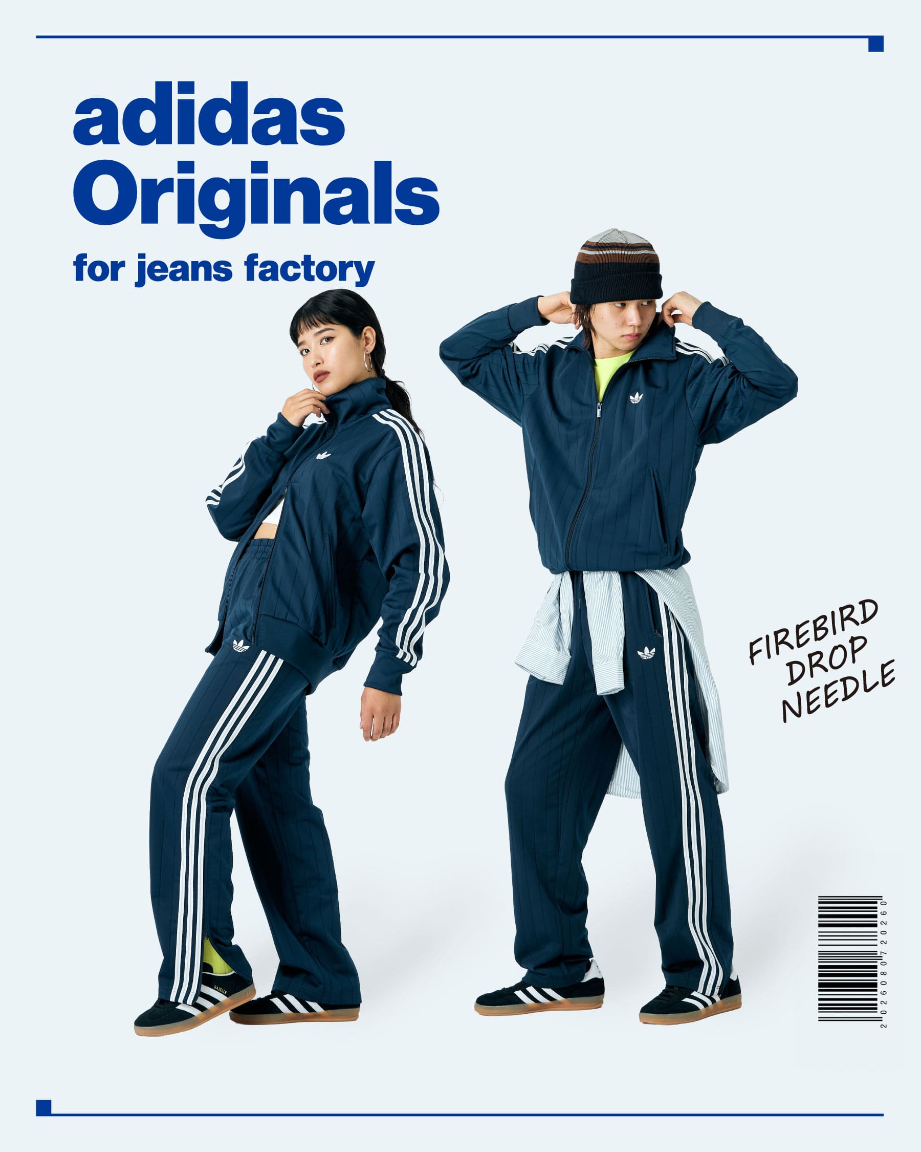 JF限定モデルのトラックジャケット・パンツをリリース！ ADIDAS ORIGINALS FOR JEANS FACTORY EXCLUSIVE TRACK SET UPの特集バナーです。