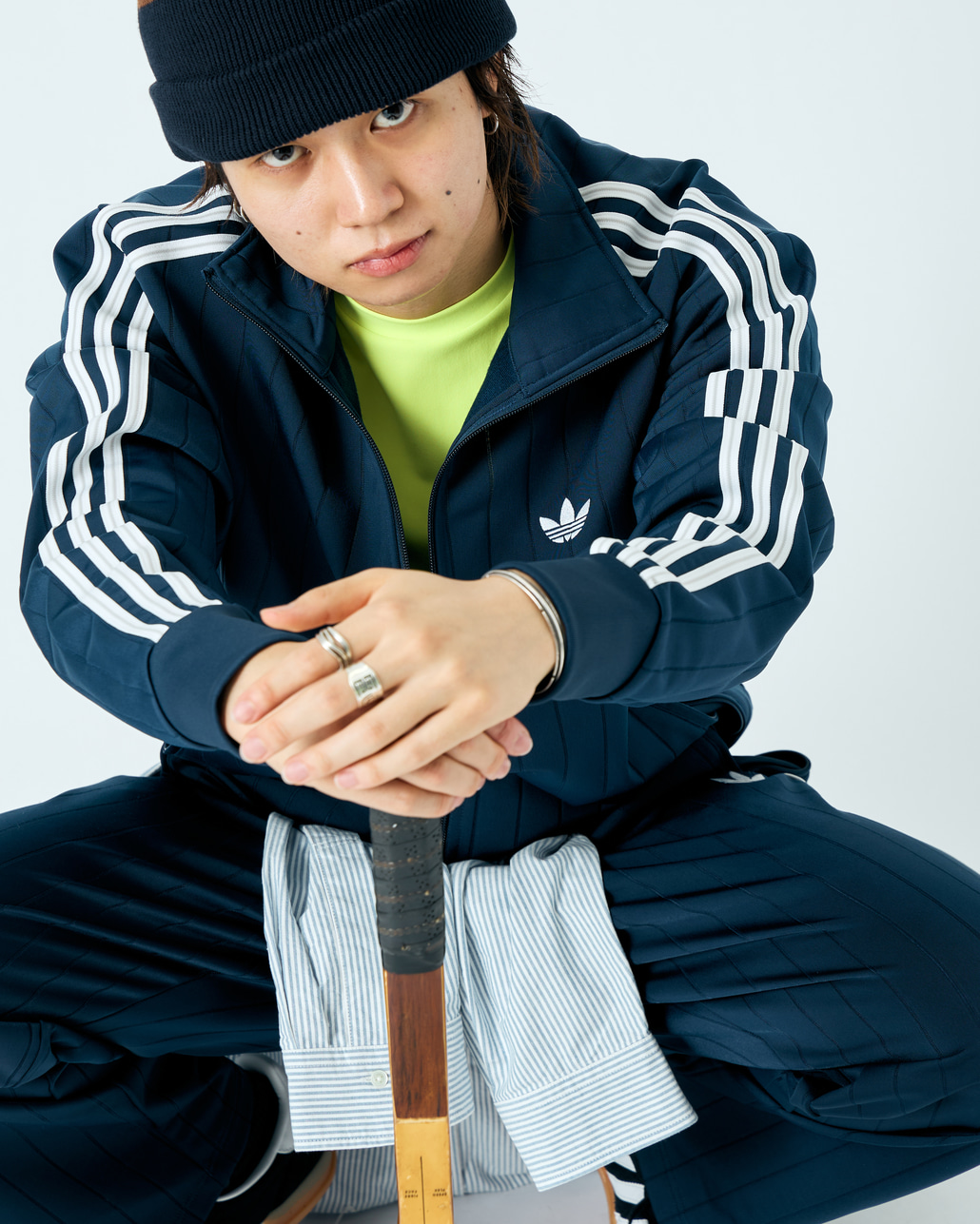 adidas Originals [アディダス オリジナルス] ファイヤーバード トラックジャケット(限定展開) [HM365-JF]とファイヤーバード トラックパンツ(限定展開) [QD591-JF]のコーディネート写真です。