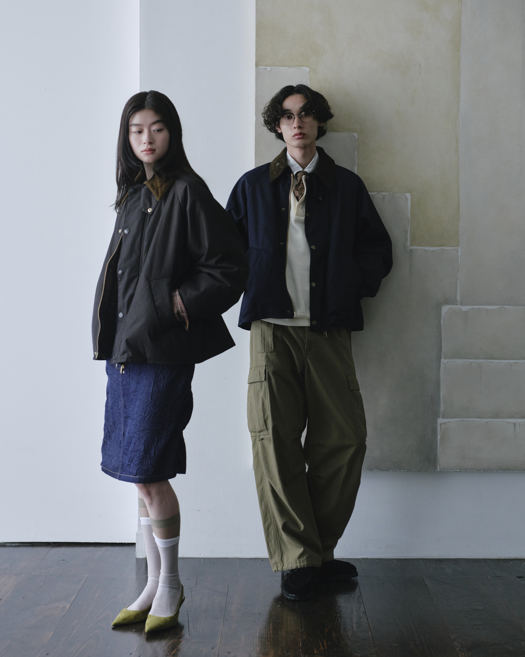 Barbour 別注 TRANSPORT/トランスポート 中綿入りジャケット [262MCAS249-JF]と別注 TRANSPORT/トランスポート 中綿入りデニムジャケット [262MCAS246-JF]のコーディネートです。