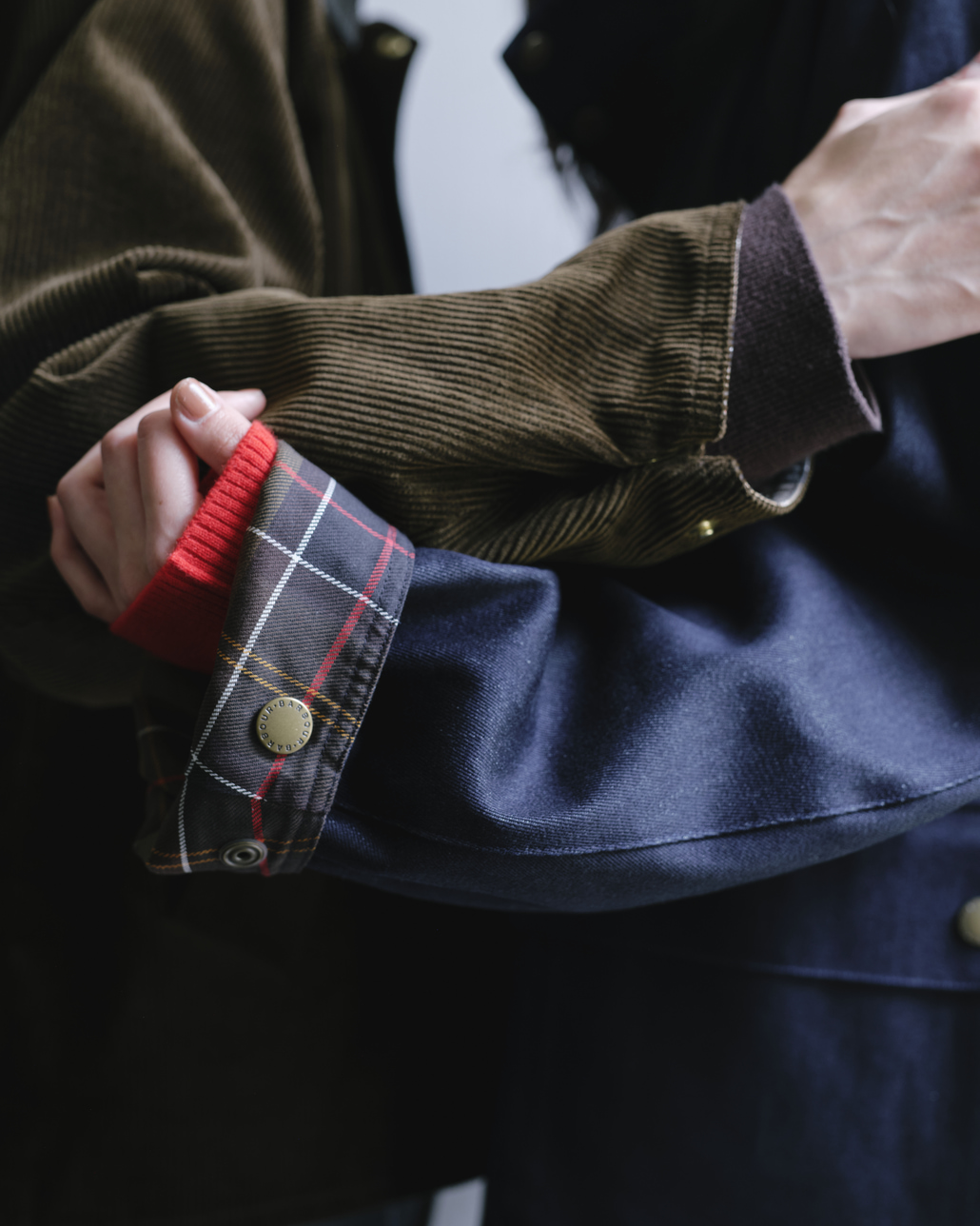 Barbour [バブアー] 別注 TRANSPORT/トランスポート コーデュロイジャケット [262MCAS247-JF]と別注 BEDALE スタンドカラー ビデイルショートジャケット [262MCAS248-JF]のコーディネートです。