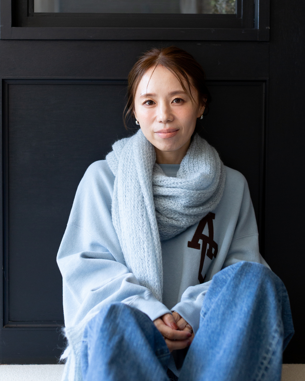 Americana × JEANS FACTORY [アメリカーナ × ジーンズファクトリー] 別注 AC ワッペン カットオフスウェット [ASO-899-2-JF]のスタイリングです。