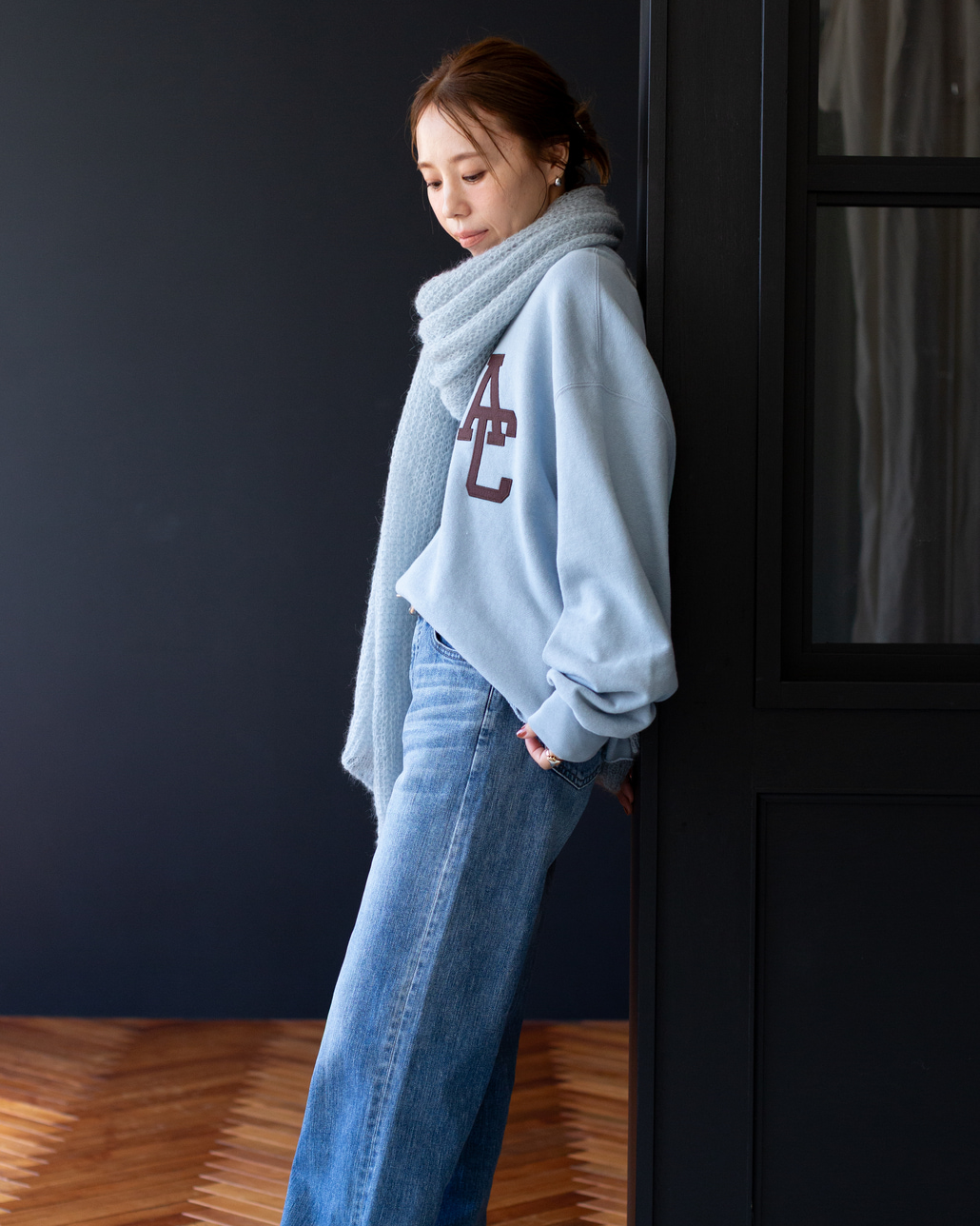 Americana × JEANS FACTORY [アメリカーナ × ジーンズファクトリー] 別注 AC ワッペン カットオフスウェット [ASO-899-2-JF]のスタイリングです。