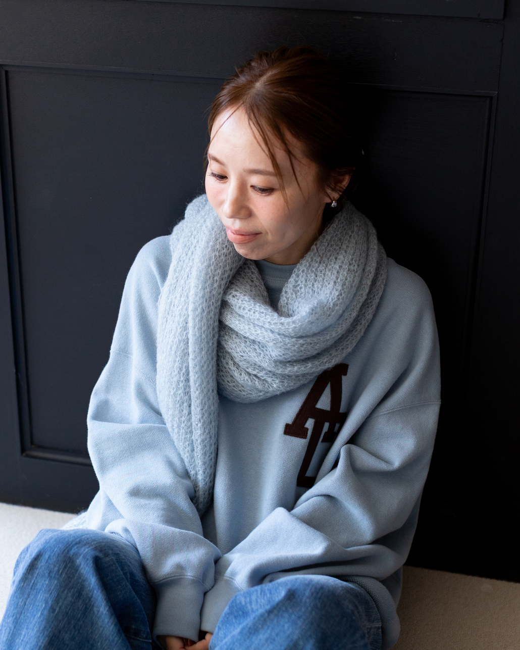 Americana × JEANS FACTORY [アメリカーナ × ジーンズファクトリー] 別注 AC ワッペン カットオフスウェット [ASO-899-2-JF]のスタイリングです。