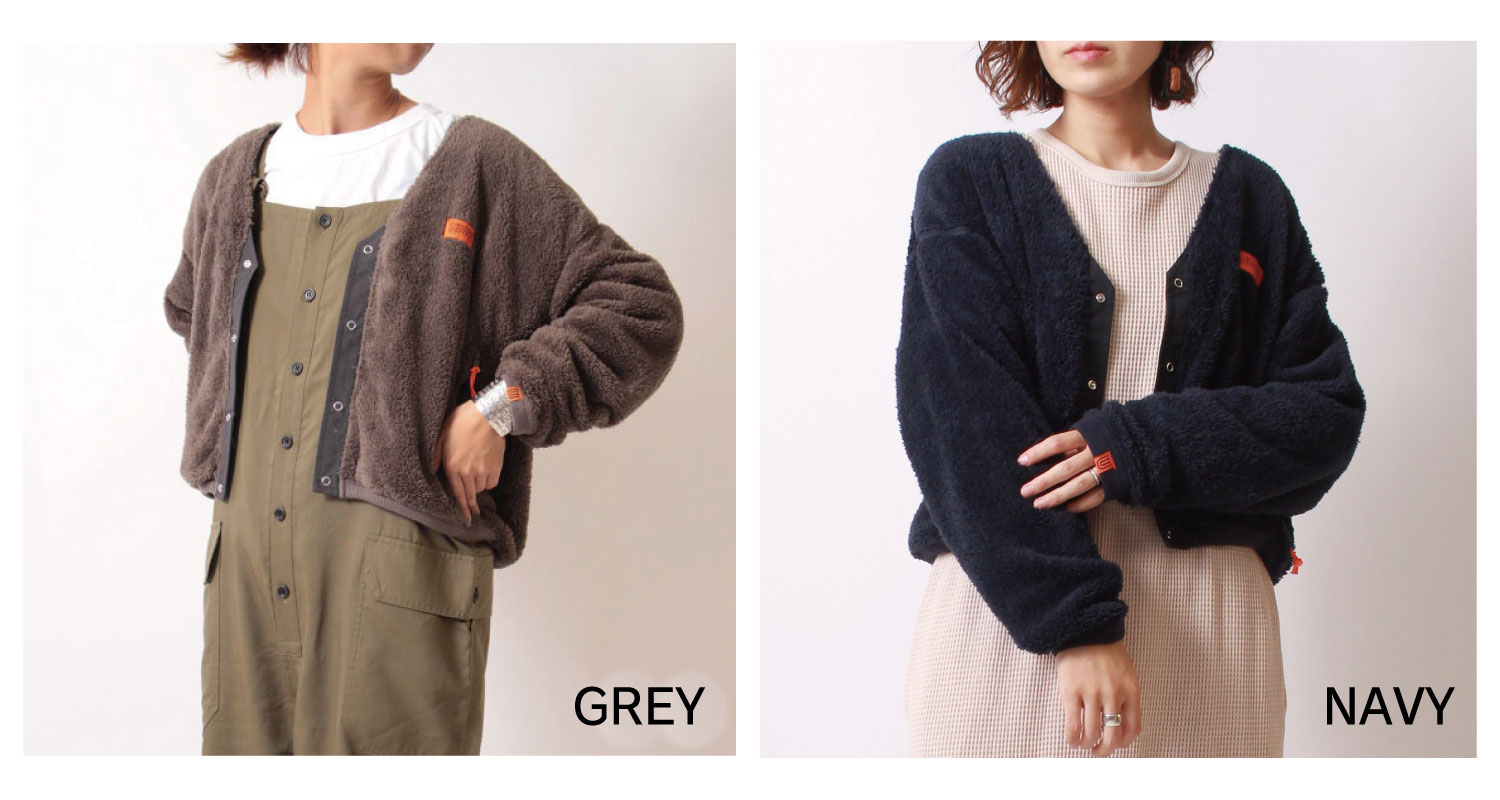 UNIVERSAL OVERALL 別注ボアフリースカーディガン