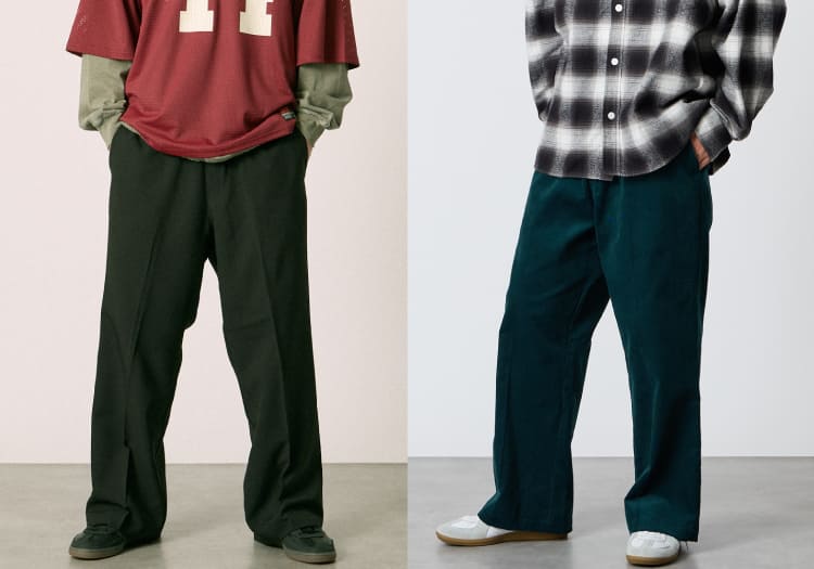 Dickies [ディッキーズ] 別注 グランパパンツ [261M40IN01-JF]と別注 コーデュロイグランパパンツ [263M401IN01-JF]の着用写真です。