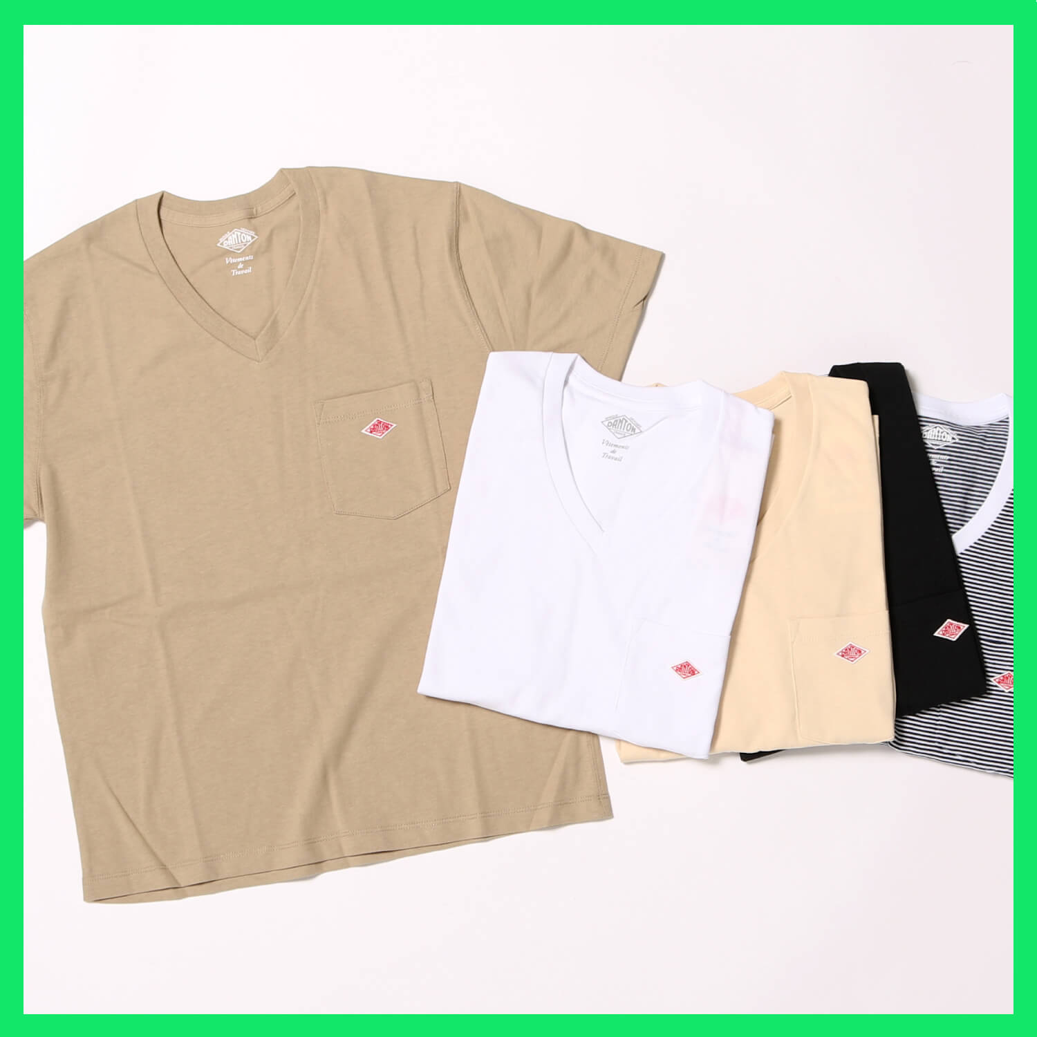 ダントンの定番VネックTシャツです。