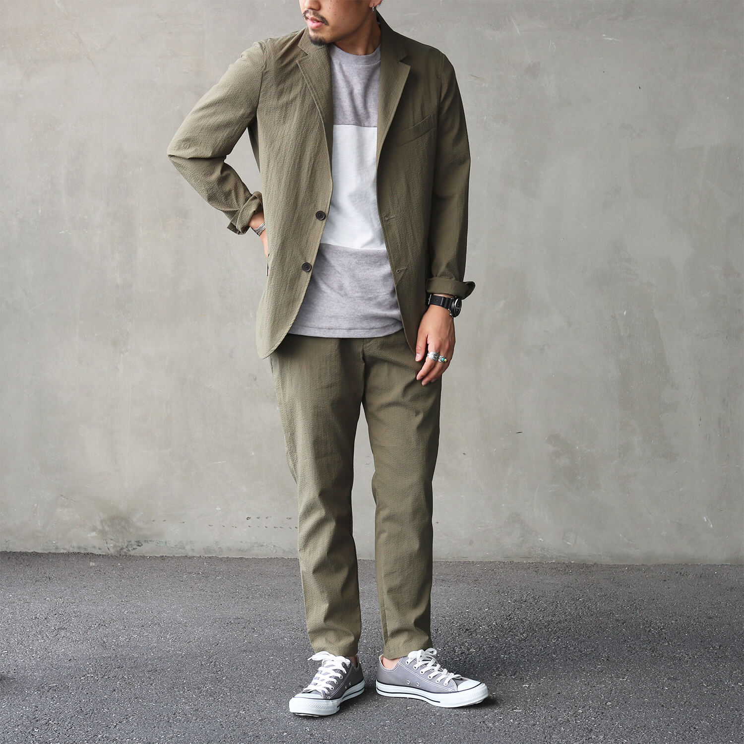 クールマックスシアサッカーのジャケットとパンツです