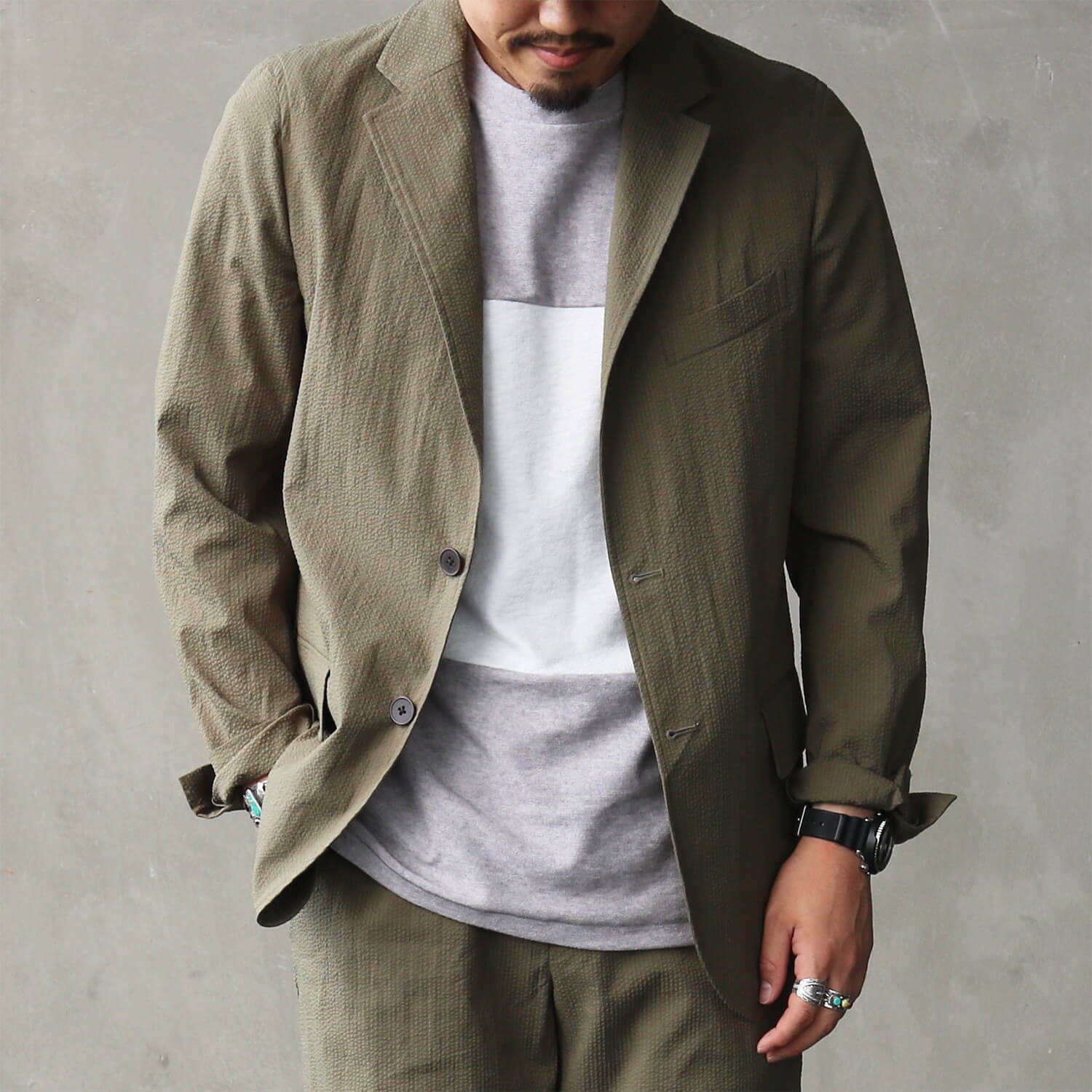 クールマックスシアサッカーのジャケットとパンツです