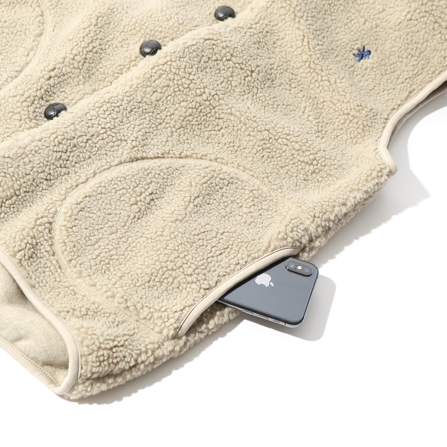 ジムフレックスのボアベストとボアジャケットのスタイリングとサイズ感です。