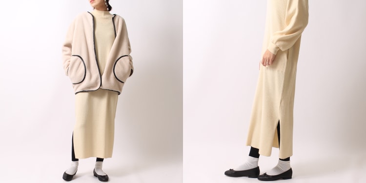 ロング丈ニットワンピース