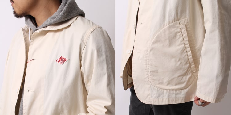 DANTON(ダントン)の2020春夏のダウンプルーフジャケットのディテール写真です。