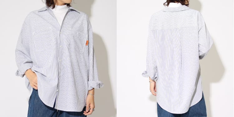 ユニバーサルオーバーオールのジーンスファクトリー別注 ステッチビッグシャツです。