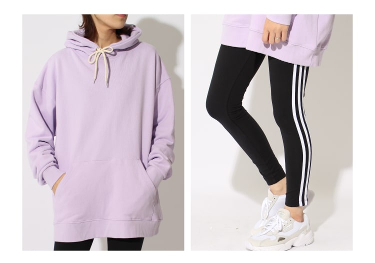 ビッグスウェットのワンマイルスタイル