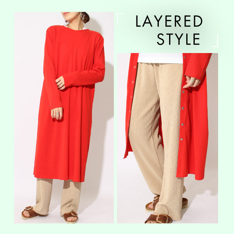 CLOCHE（クロシェ）のワンピースレイヤードコーデ