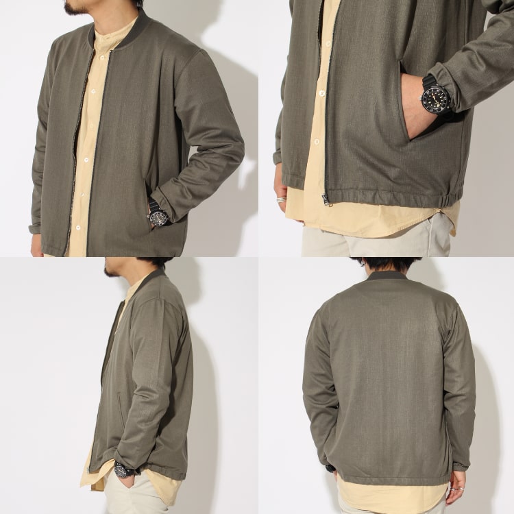 スウェット・シャツ・アウター！2020春カテゴリー別コーディネート&即戦力アイテムのジーンズファクトリークローズのエンボス加工ポンチブルゾンの写真です。