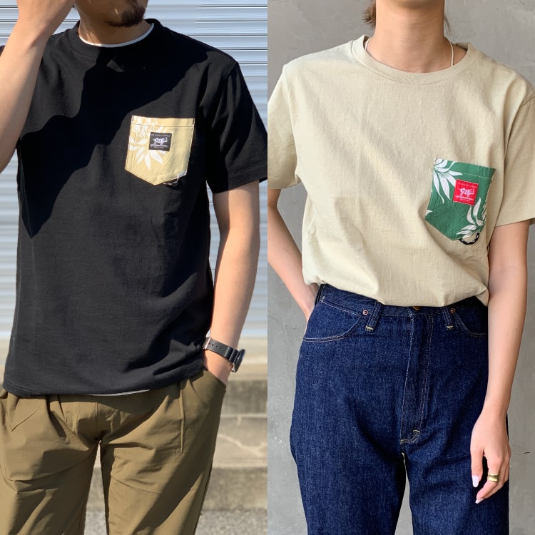 The Endless Summer エンドレスサマーの別注 ボタニカル柄ポケットTシャツです。