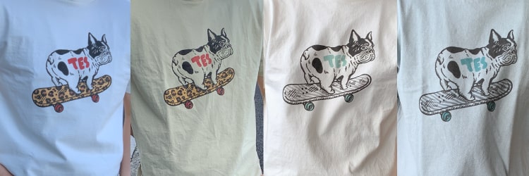 The Endless Summer エンドレスサマーの別注 スケボーTシャツのカラーサンプルです。