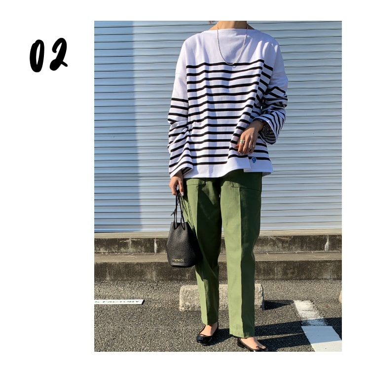 オーチバル,ビッグシルエットボーダートップス