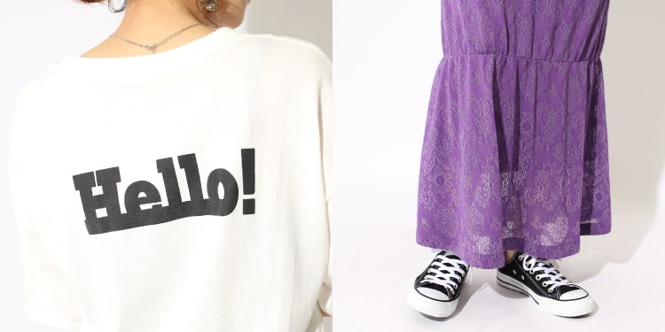 ＋81 BRANCA(ハチイチブランカ)のマーメイドスカートとロゴTシャツです。