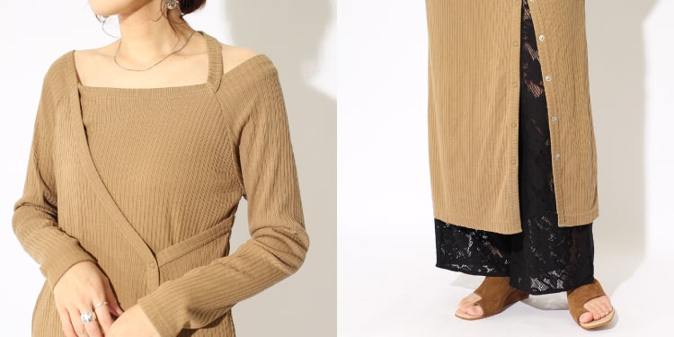 【+81BRANCA/ハチイチブランカ 】ハニカムワッフルワンピース ＋81 BRANCA(ハチイチブランカ)－おしゃれ女子が着たい